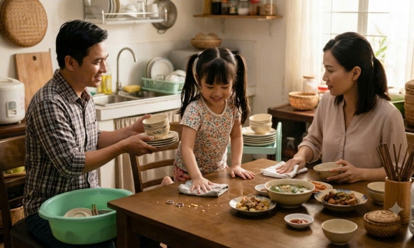 Dạy trẻ tự làm những việc nhỏ trong gia đình