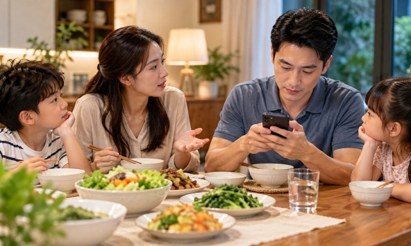 Điện thoại và những khoảng lặng trong cuộc trò chuyện gia đình