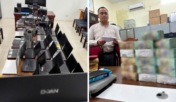 Bắt Giám đốc công ty truyền thông cùng 17 người, tạm hoãn xuất cảnh 15 đối tượng: Thu giữ 7 tỷ đồng, 29 máy tính và 41 điện thoại