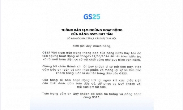 Nóng: GS25 thông báo tạm ngừng hoạt động 1 cửa hàng, chuyện gì đây?