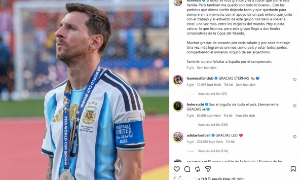 Messi lần đầu lên tiếng sau thất bại ở chung kết World Cup