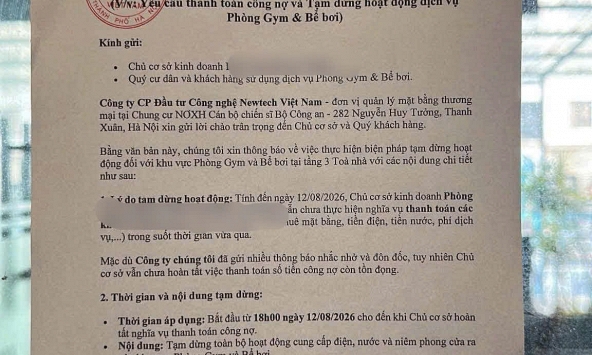 Nóng: Một phòng gym ở Hà Nội bất ngờ bị niêm phong, mới 2 ngày trước đó Fanpage vẫn đăng bài 'siêu ưu đãi tháng 8'?