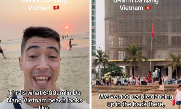 Khách Tây sốc trước hàng trăm người Việt làm hành động lạ lúc rạng sáng