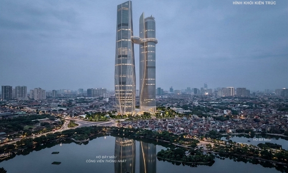Một công ty của Vingroup tham gia đề xuất xây Hanoi Twin Towers 99 cao 568 mét với 99 tầng, kỳ vọng trở thành tháp đôi cao nhất thế giới