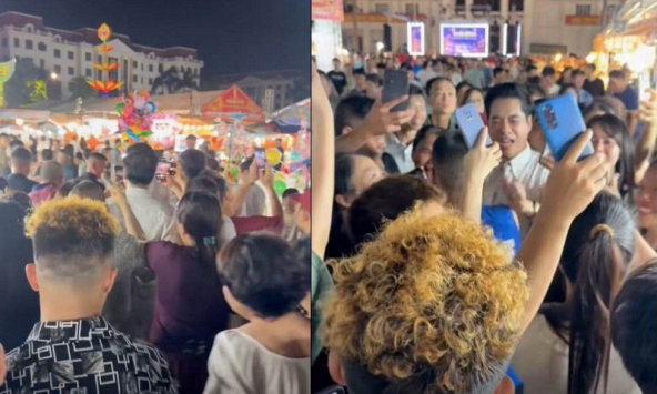 Hàng trăm người dân Hưng Yên vây kín danh ca Ngọc Sơn lúc nửa đêm