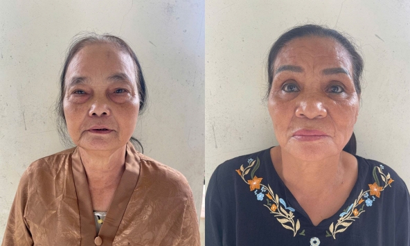 Bắt Phạm Thị Ơn 71 tuổi và Hoàng Thị Nhung 68 tuổi 