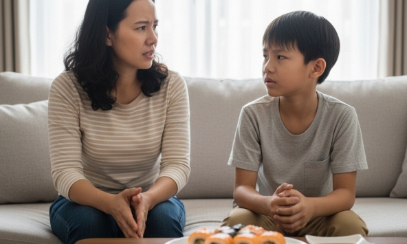 Bữa ăn sushi “bóc trần” sai lầm dạy con của một bà mẹ Hà Nội: Đừng vì chút lợi nhỏ mà gây hại lớn đến tương lai con!