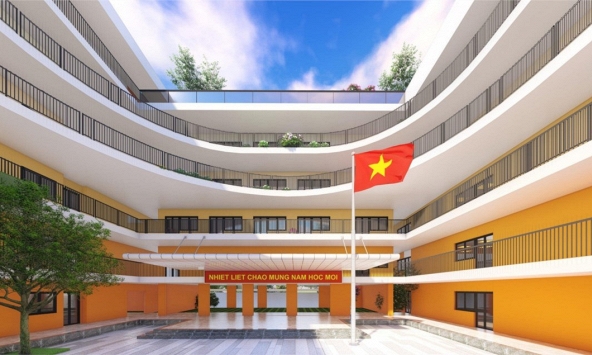 Cuối năm nay, khu Đống Đa, Hà Nội sẽ có 1 trường THPT mới cực XỊN: Diện tích xây dựng hơn 2.000m2, nhìn ảnh phối cảnh mà mê!