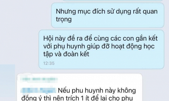 Phản đối việc trích quỹ tặng quà giáo viên quá nhiều lần, một phụ huynh nhận được tin nhắn gây bức xúc: Vì trái ý nên bị cô lập?