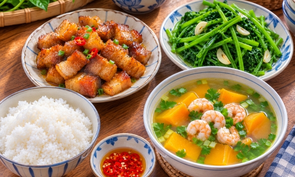 Cuối tháng rồi, thử nấu mâm cơm 79.000 đồng này xem cả nhà có khen không!