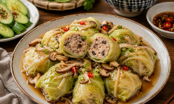 Bắp cải nhà nào cũng có, đem cuộn thịt rồi làm sốt theo cách này lại thành món cả nhà tranh nhau gắp