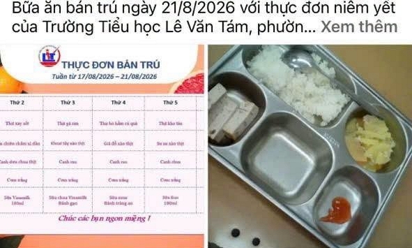 Thực đơn công khai và bữa cơm bán trú thực tế khác hẳn nhau, một trường Tiểu học phải lên bài xin lỗi phụ huynh