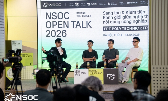 Trần Bơm, Én, Ếch Ộp tại NSOC Open Talk: Ranh giới nào giữa sáng tạo nghệ thuật và nội dung công nghiệp?