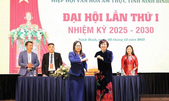 Đại hội Hiệp hội Văn hóa Ẩm thực tỉnh Ninh Bình lần thứ I, nhiệm kỳ 2025–2030: Bà Lê Thị Thiết giữ chức Chủ tịch Hiệp hội