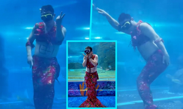 Chàng tiên cá bỗng hot rần rần tại Trung Quốc, thành hiện tượng sau một đêm nhờ vũ điệu lắc bụng 'bằng cả tính mạng' khiến dân mạng cười ngất