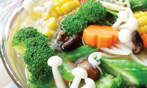 Canh chay rau củ ngũ sắc