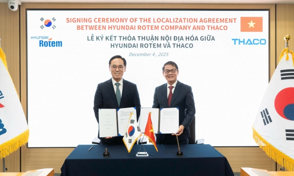 THACO ký kết Thỏa thuận Nội địa hóa với Hyundai Rotem, hợp tác phát triển công nghiệp đường sắt tại Việt Nam