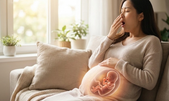 Thai nhi có thể “ngáp lây” theo mẹ ngay từ khi còn trong bụng