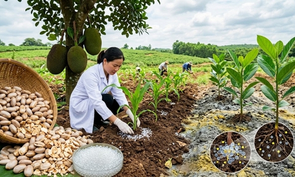 Từ hạt mít đến vật liệu giữ ẩm, hỗ trợ xử lý đất nhiễm kim loại nặng