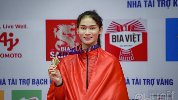 Những khoảnh khắc hạnh phúc của VĐV Thu Hiền khi giành HCV môn Taekwondo