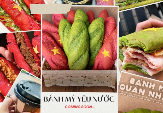 Độc lạ bánh mì “Cờ đỏ sao vàng” gây sốt giữa lòng Hà Nội